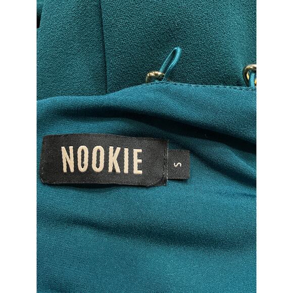 Nookie 'Estella' Green One Shoulder Ponte Gown Size S - Picture 4 of 5